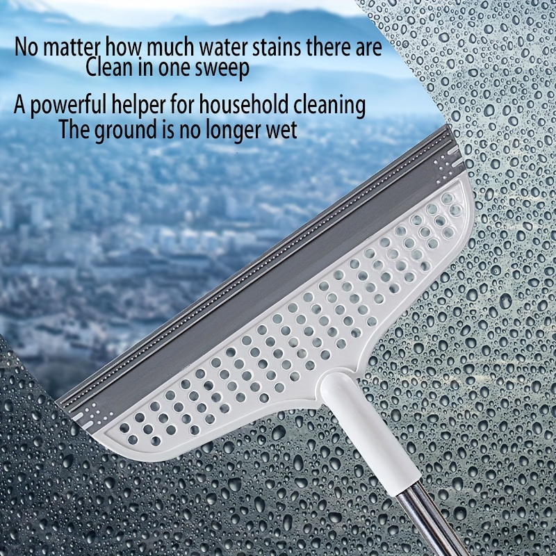 

Versatile Silicone Broom With Extendable Handle - Perfect For Pet Hair, Dust & Bathroom Cleaning - Essential Household Tool