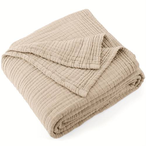 40 x40 100 cotton muslin blanket 6 layer gauze bedspread soft breathable bed cover suitable for machine washable contemporary bedspread for ideal for bed or couch use