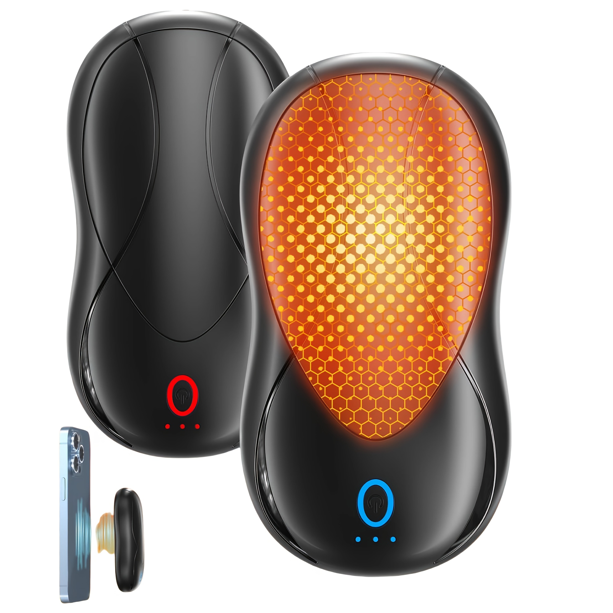 Portable Magnetic Heating & Cooling Device - Dual-in-1   Warmer & Warmer with USB Charging, Long-Lasting Battery, Ergonomic Grip,   Protection, ABS Material for Indoor/Outdoor Use - Black/Gray with  -  - Ideal for Travel, Office, Bedside, Camping -   Operation, Magnetic Attachment, USB-Powered Heating & Cooling System