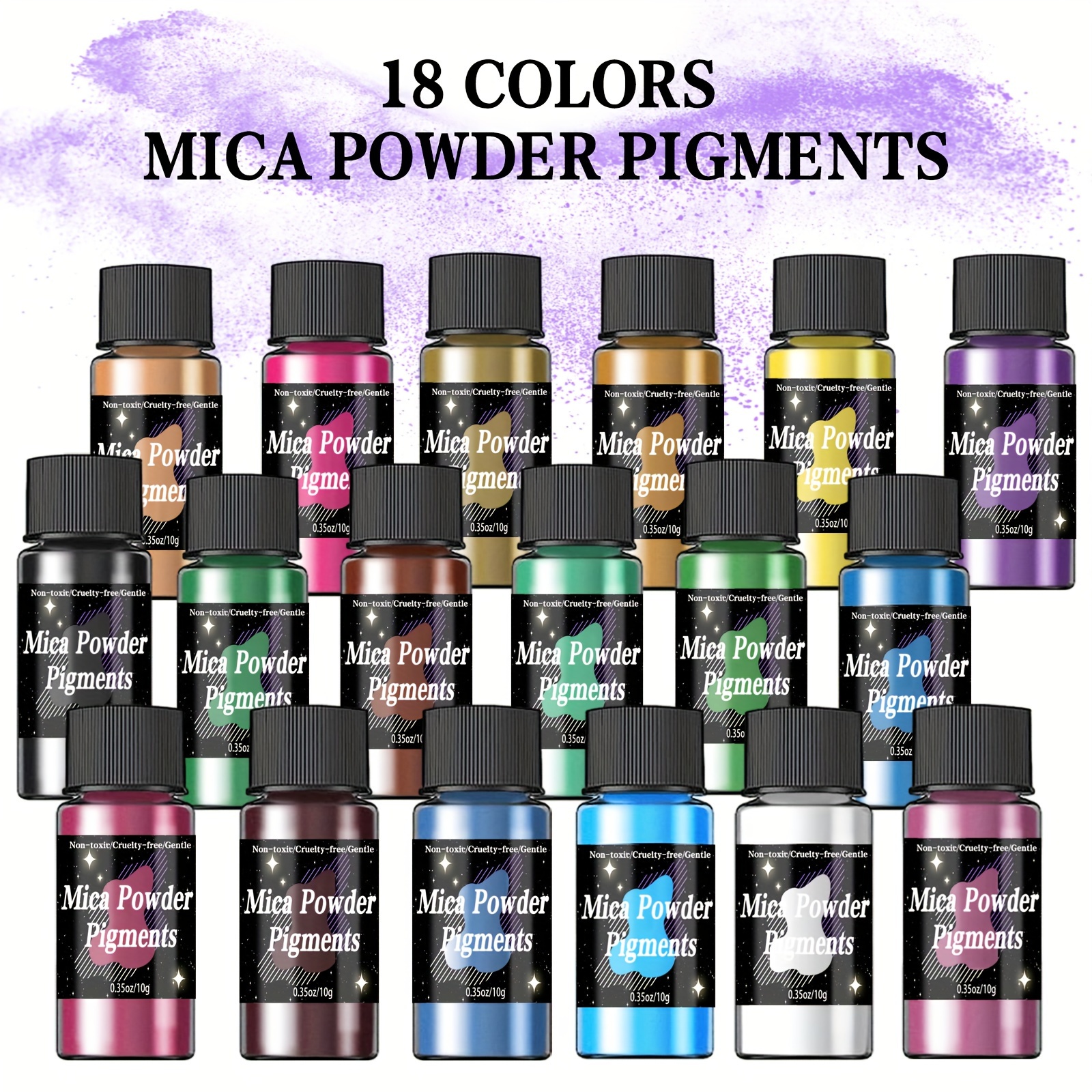 18pcs bottle mica powder for epoxy resin dye epoxy resin color pigment set for candle making art crafts slime candle jars details 1