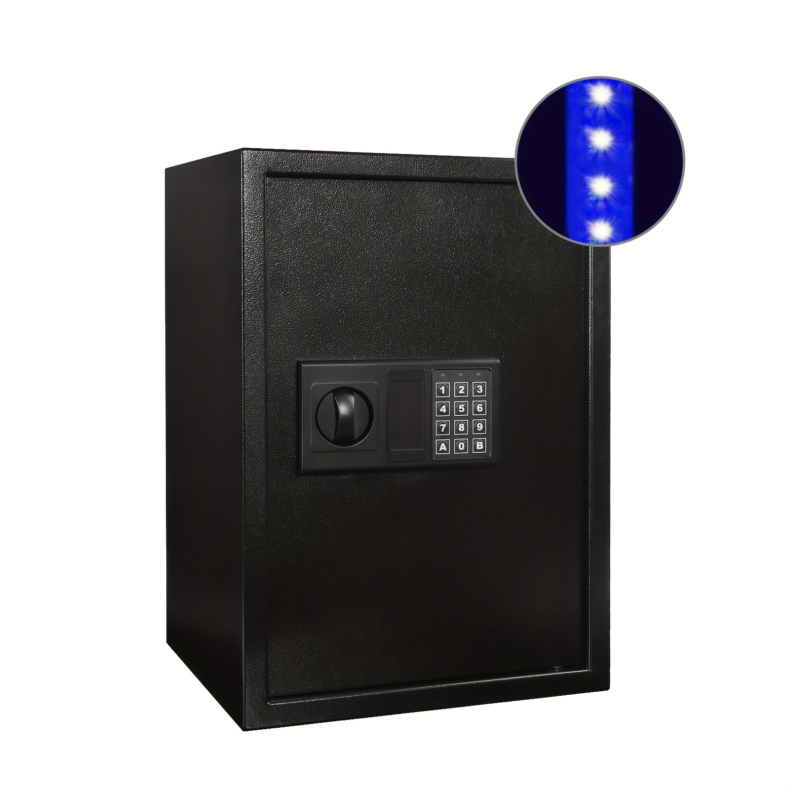 

Safe Box With Sensor Light, Security Safe With Digital Keypad Money Safe Steel Construction Hidden With Lock, Small Safe, Wall Or Cabinet Anchoring Design, Size 50x35x30cm