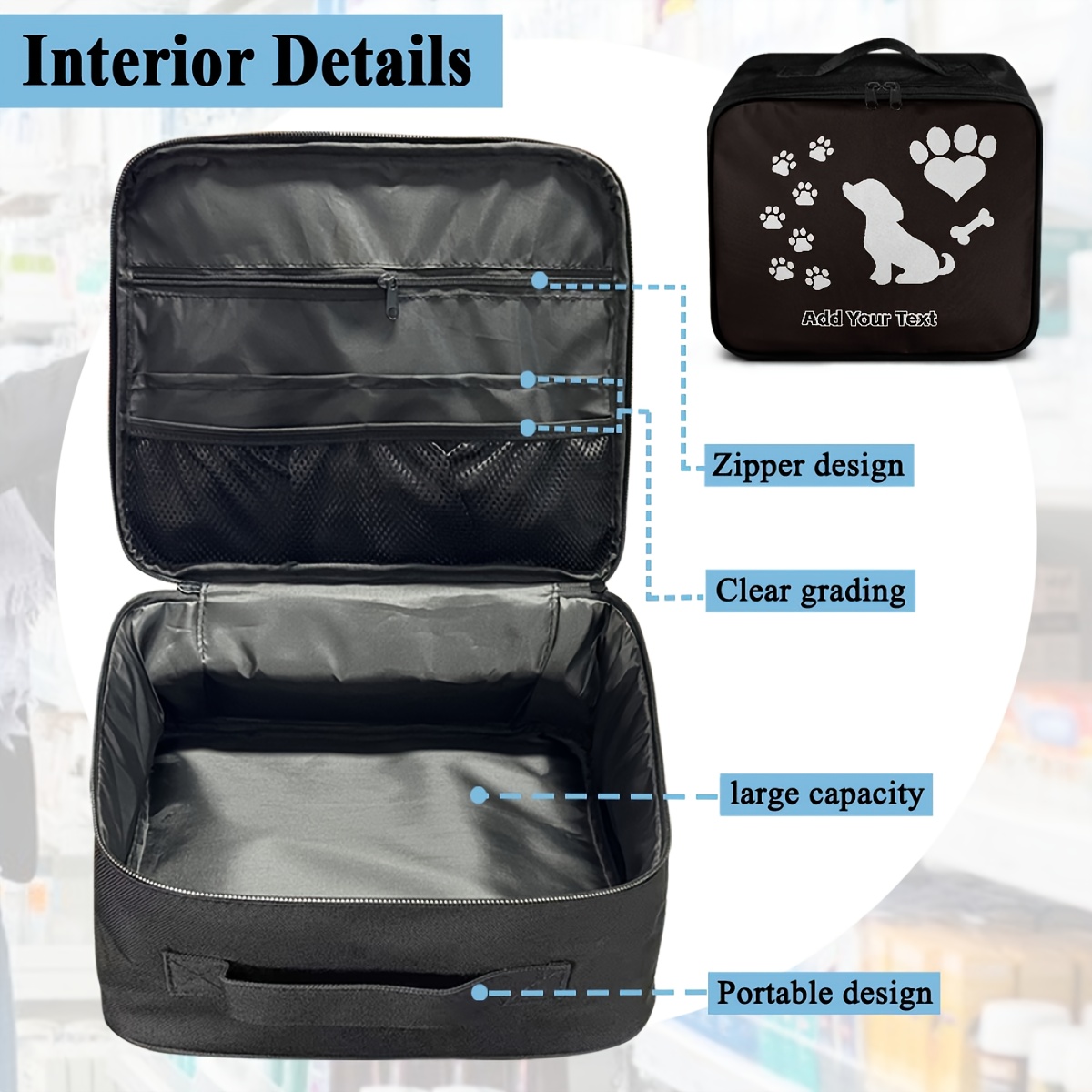Personalized Pet Storage Box with Custom Text & Paw Print Design