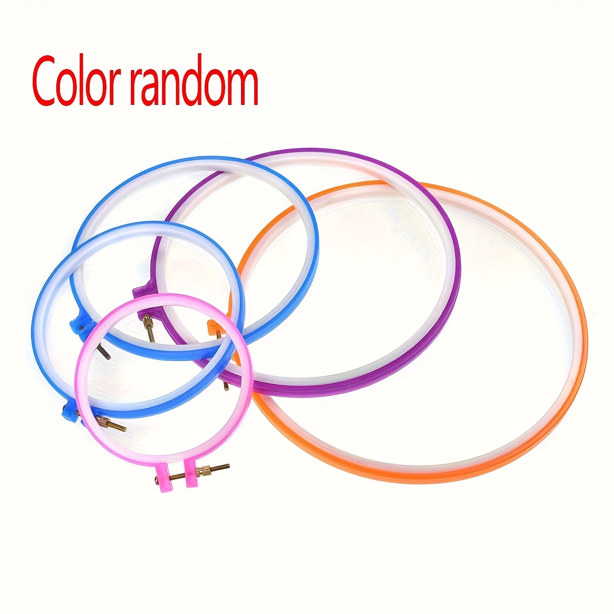 E-shop Onbaglst - 5-teiliges Set bunte Stickrahmen, gemischte Farben Stickkreis, Stickrahmen aus Kunststoff (Zufällige Farbe)