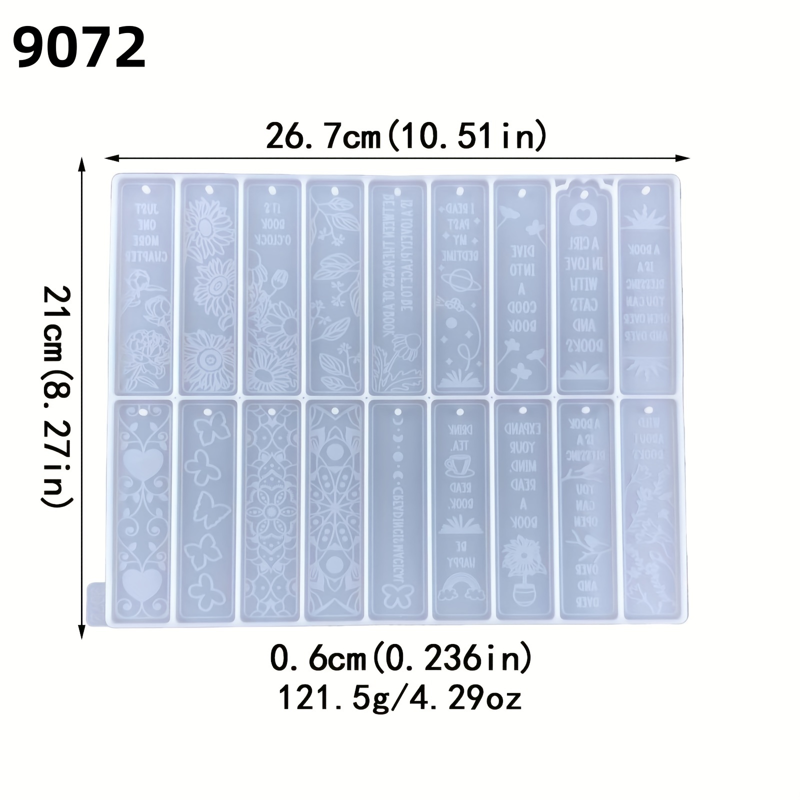 Image of 1pc 18 Kinds Of Flowers Silicone Bookmark Molds Jewelry Pendant Epoxy Keychain Resin Mould
