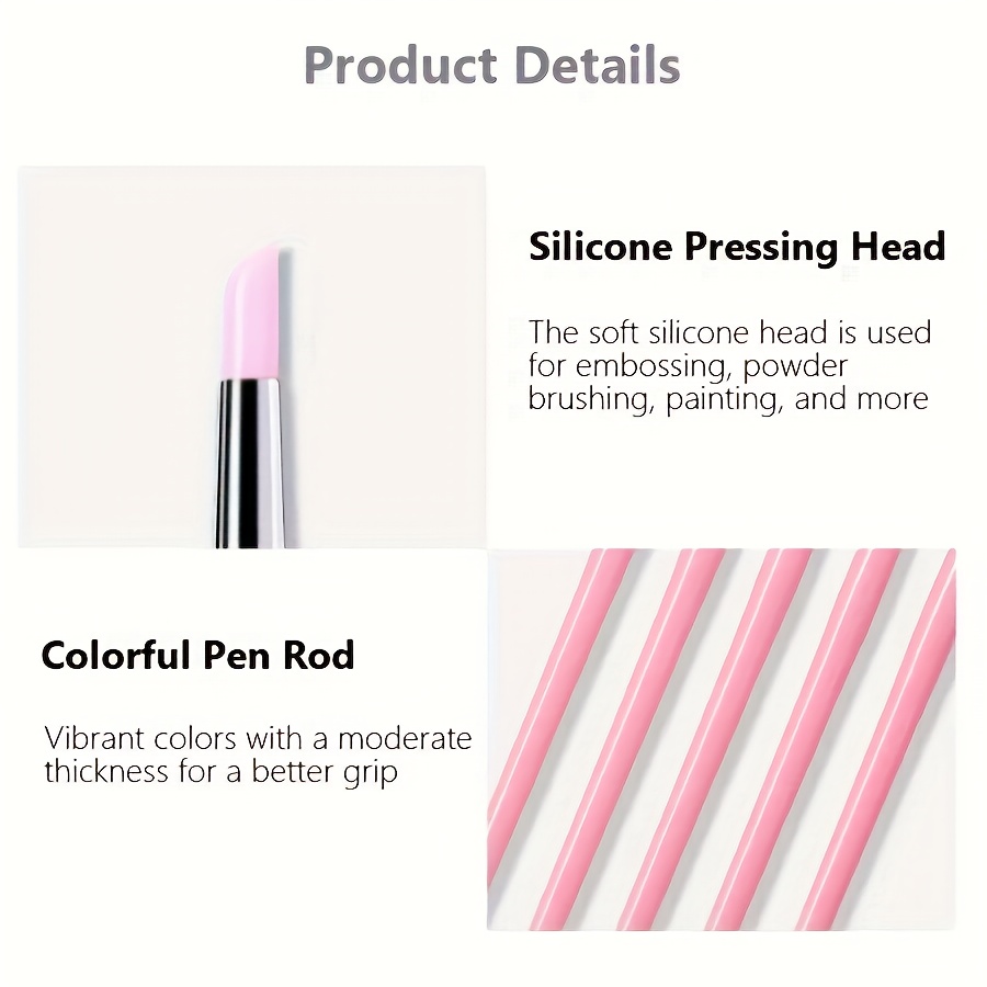 5pcs Nail Art Pen Set with Silicone Pressing Pen