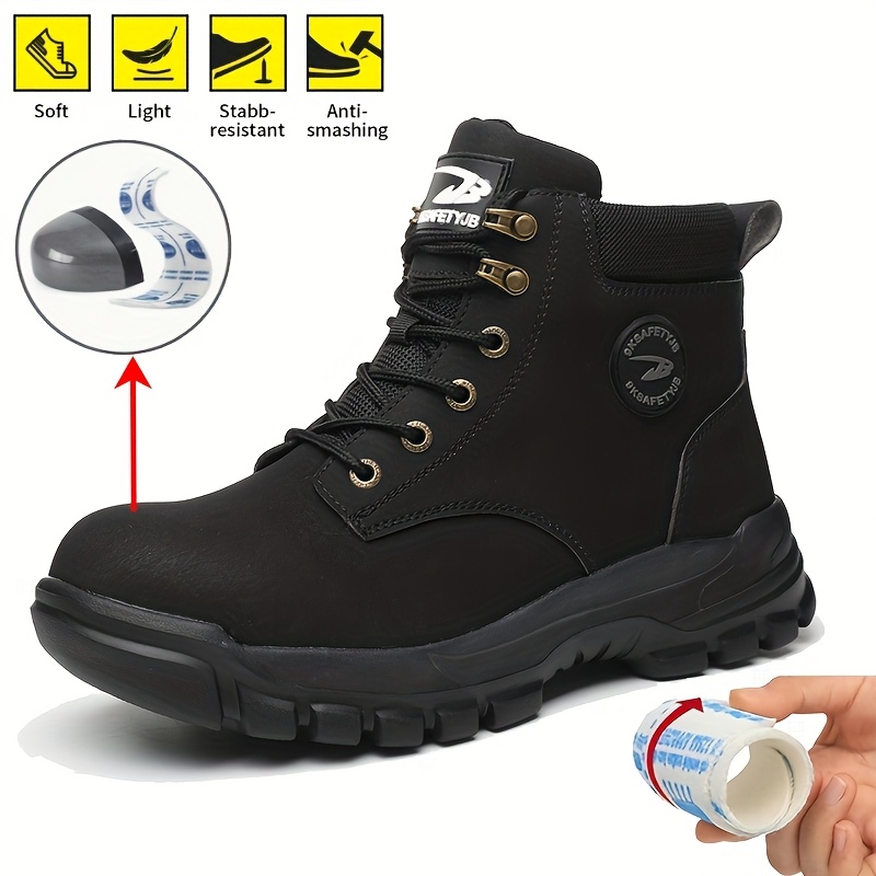 Chaussures Travail Acier Chaussures De Sécurité Homme - Cuir Avec Embout Acier - S1 - Antidérapante - Taille 40 Chaussures Antidérapantes Cuir