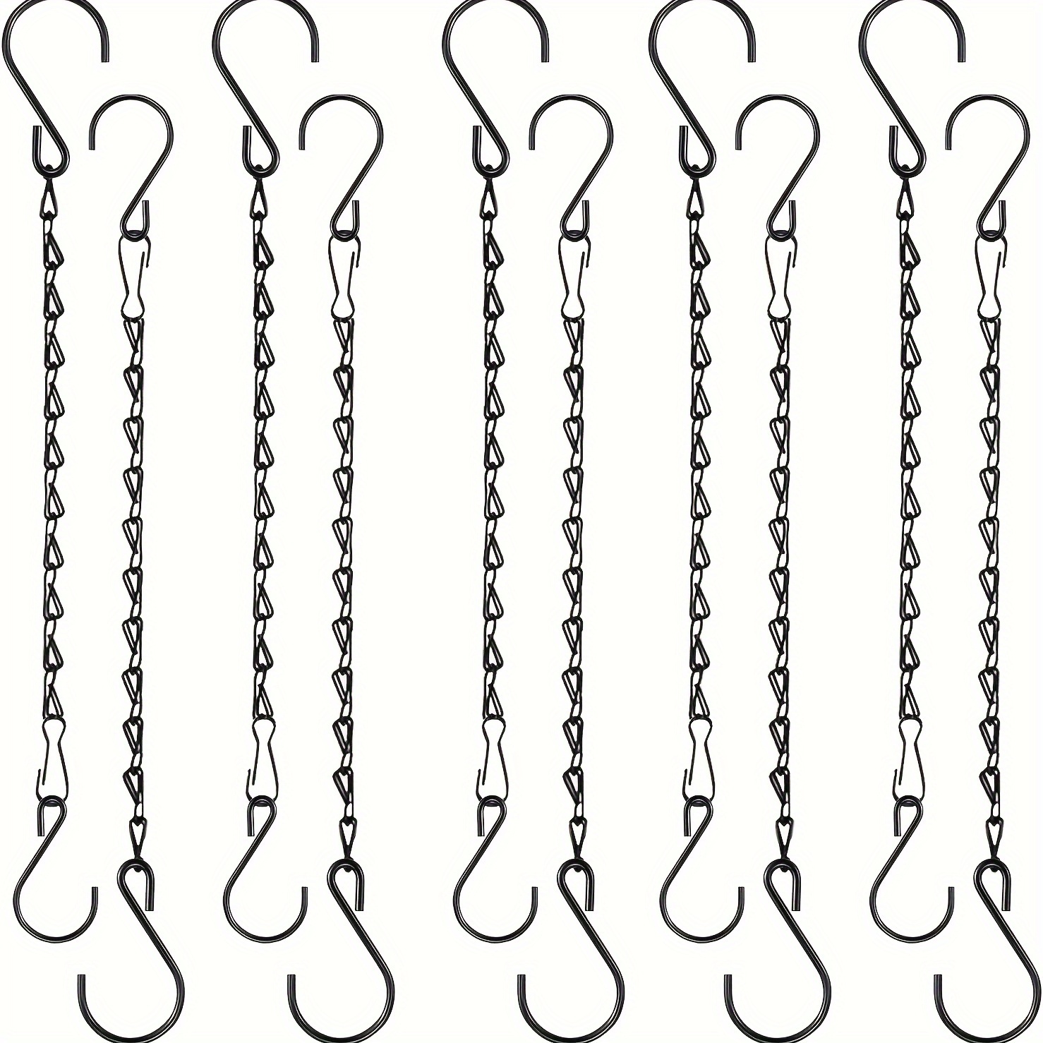 

10-pack Metal Plant Hanging Chains With S-hooks - 10 Inches, Multipurpose Chain Hangers For Bird Feeders, Lanterns, Wind Chimes, , And Indoor/outdoor Decorations