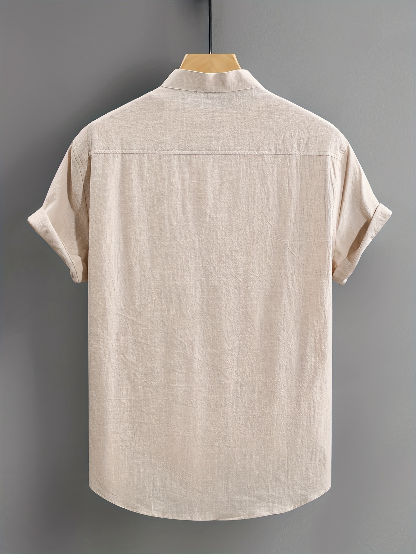 ανδρικό καθημερινό βαμβακερό πουκάμισο - μονόχρωμο, με κουμπιά και τσέπη στο στήθος, πλενόμενο στο πλυντήριο - ιδανικό για το καλοκαίρι λεπτομέρειες 37