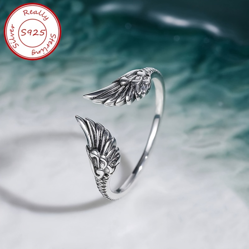 

1pc S925 Sterling , Feather Finger Ring Hand Jewelry