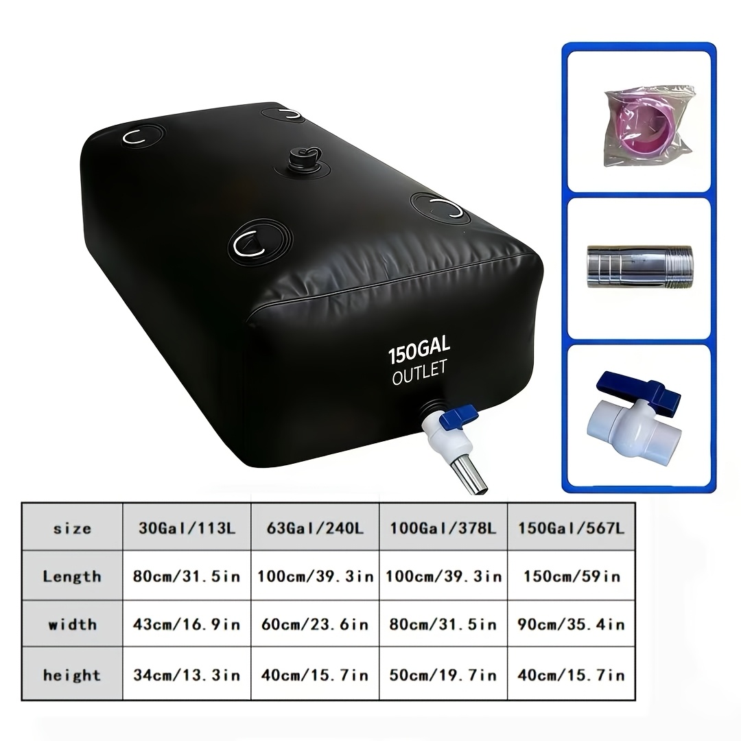 Water Storage Bladder W/Water Level Indicator, Large Capacity Foldable Water Storage Containers, Portable Emergency Water Tank Water Bag for RVs, Fire Prevention, Irrigation Water Bladder Tank, Fire Prevention, Drought Resistance