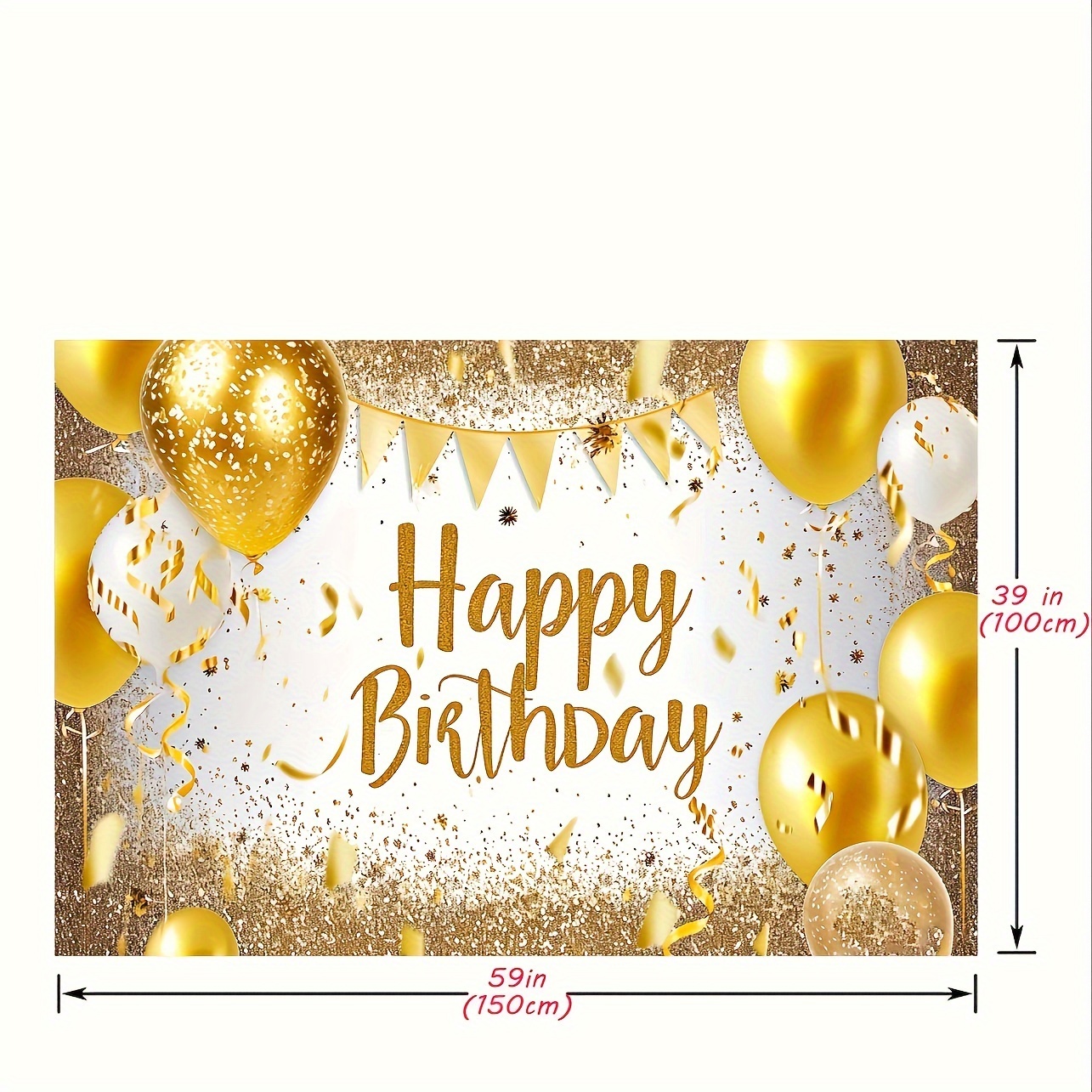 Happy Birthday Decorations Backdrop Glitter Birthday - Temu