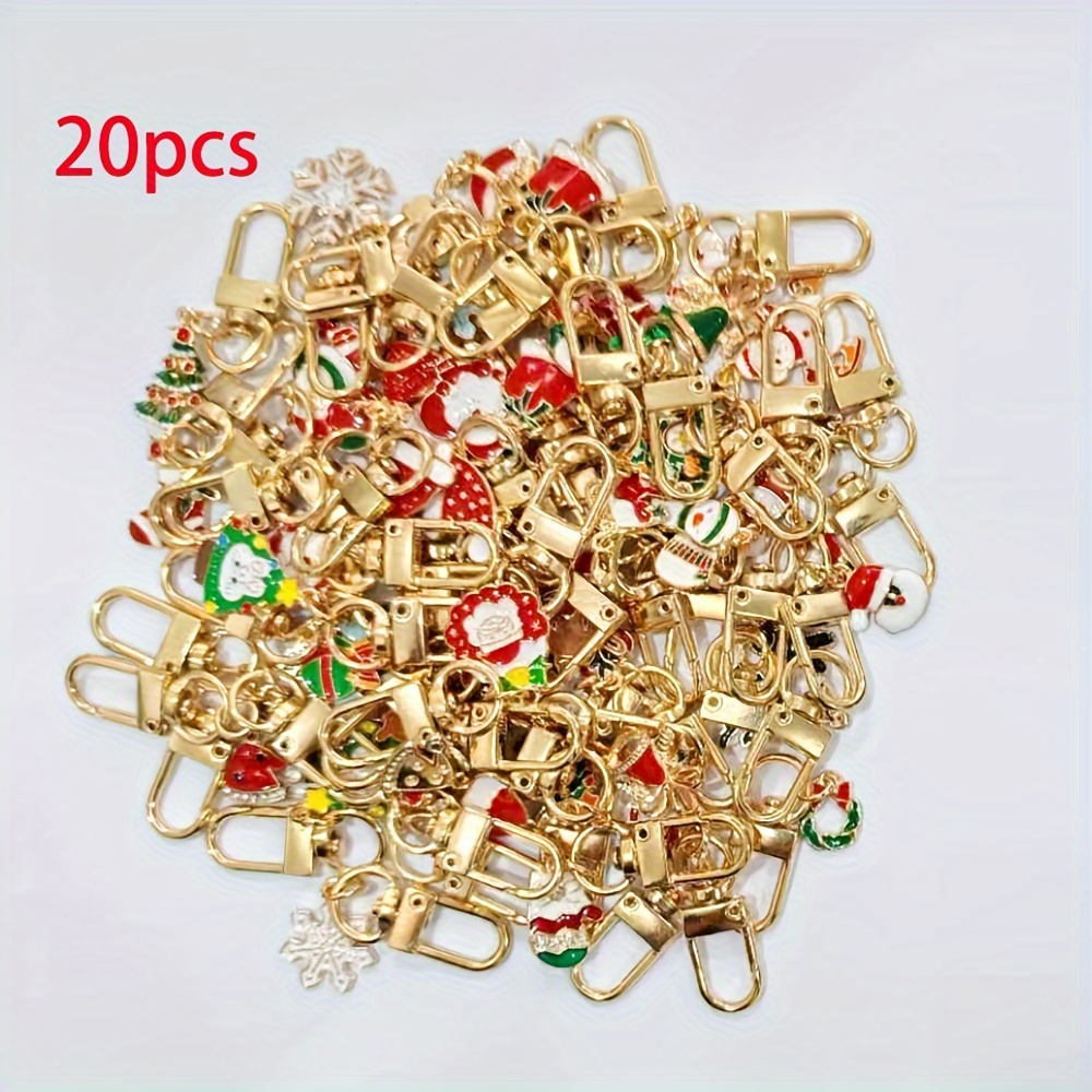 

20pcs Cartoon Alloy Series Random Styles Christmas Keychain Bag Pendant Suitable For Christmas Party School Return Small Gift