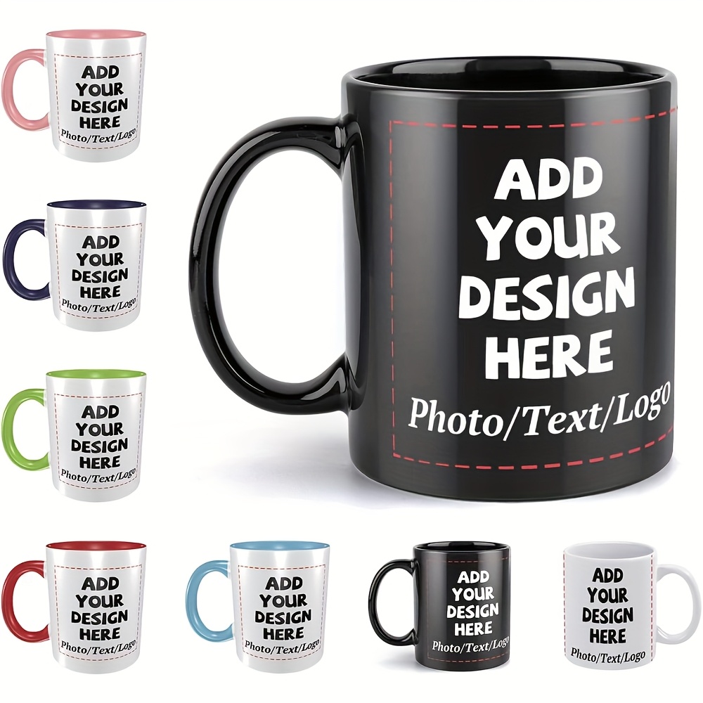 TEMU Personalized Coffee Mugs - 11oz, Custom Mugs With Photo, Text, Logo, Customized Gifts For Birthdays, Engasynthetic Gemstoneents, Weddings,