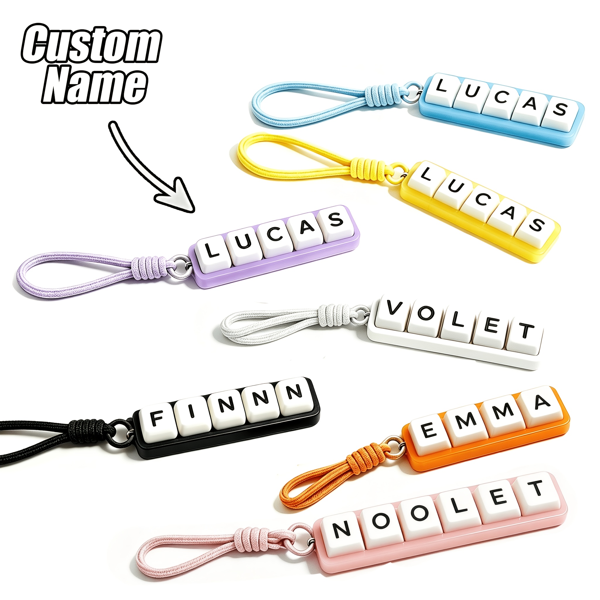 custom name keychain sold on Temu United States