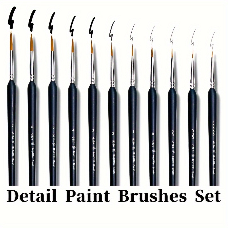 

Professional Fine Detail Paint Brush Set, 7/11 Pcs - Sable Hair, Riveted Handle, Ideal For Acrylic, Oil, Watercolor & Miniatures