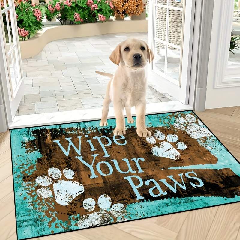 

Paw Print Doormat - Non-slip, Machine Washable Polyester Rug For Indoor/outdoor Decor, Entryway & Home, Washable Area Rug