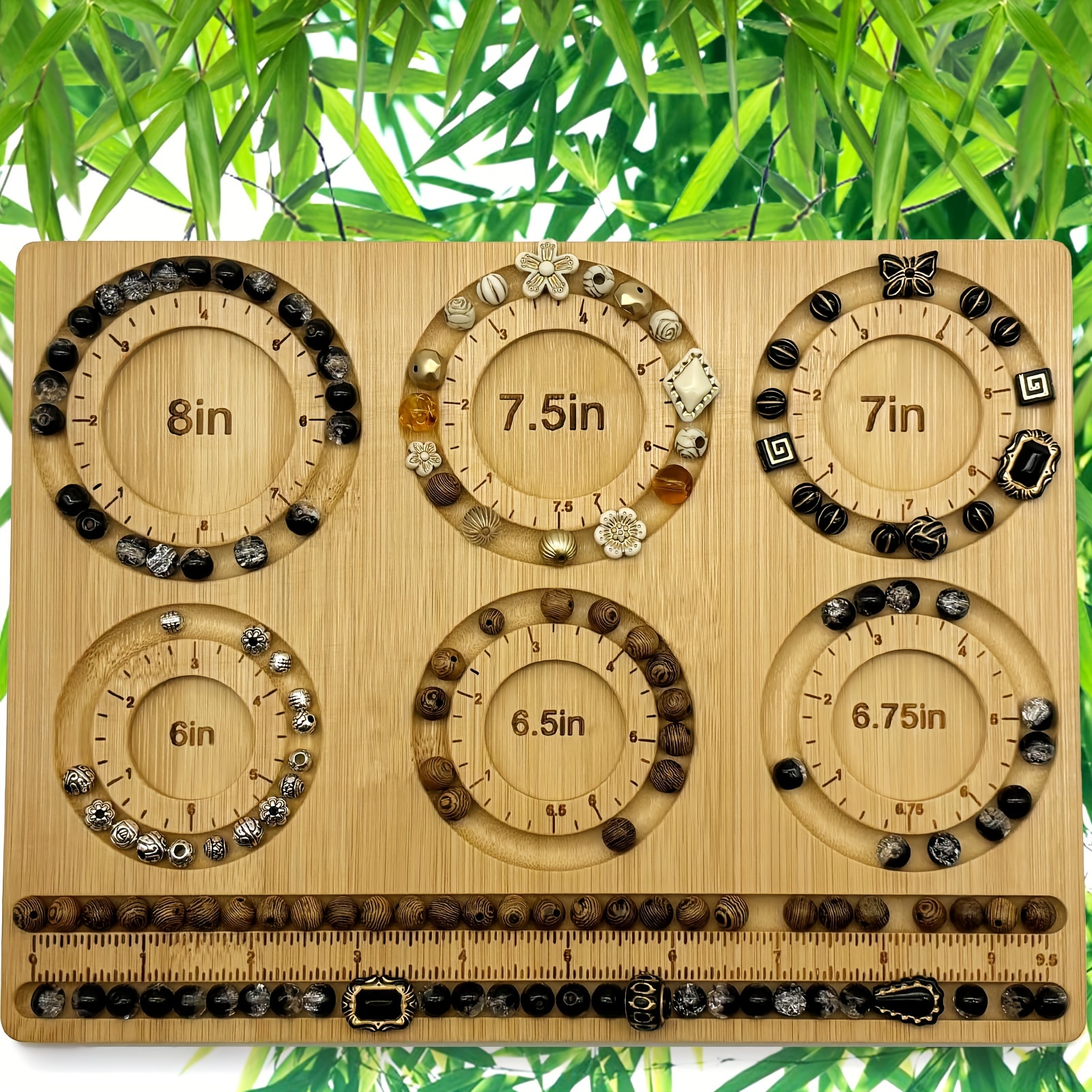 

Bamboo Bead Board For Jewelry Making: Diy Design Mats For Necklaces, Bracelets, And More - Wooden, No Power Required