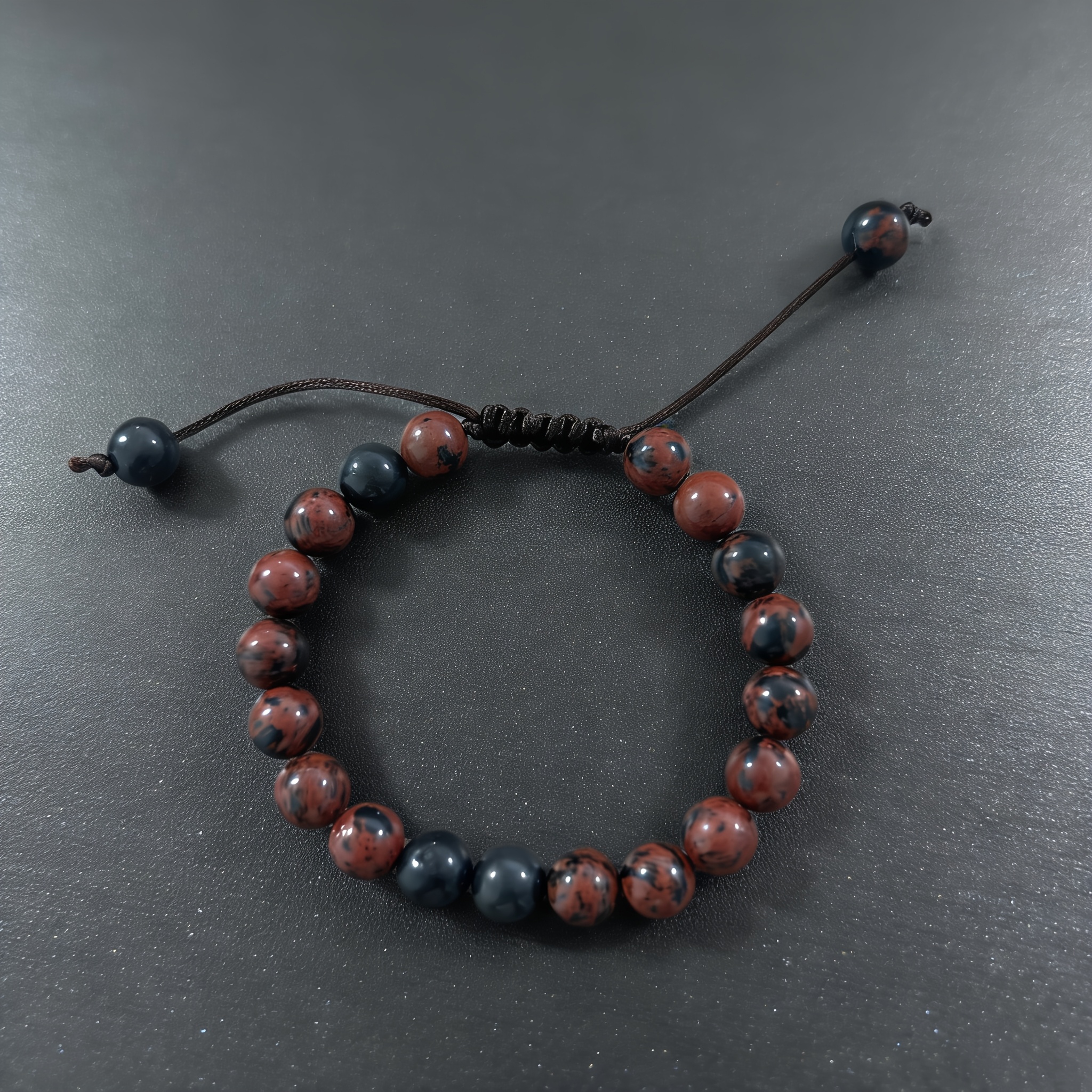 Golden Swan Stone Adjustable Bracelet, Natural Woven Style