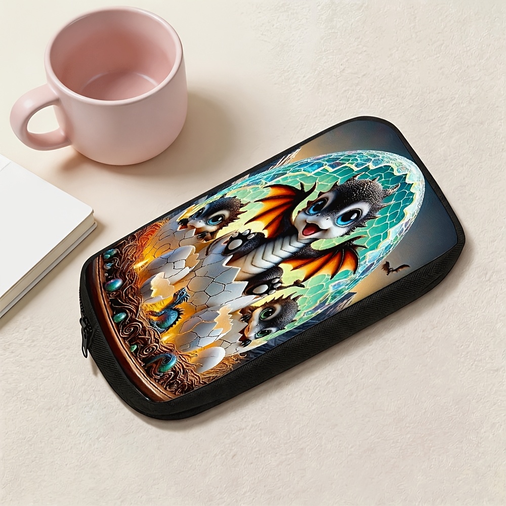 Baby Dragon Zipper Pencil Case for School & Office Use