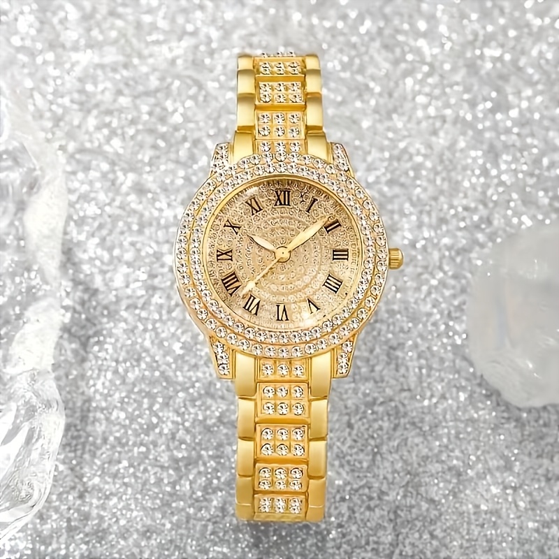 6 new elegant and gorgeous round quartz watches for women including necklaces bracelets earrings and ring sets for daily wear valentines day easter christmas new years day halloween ramadan and gifts for Product details 2