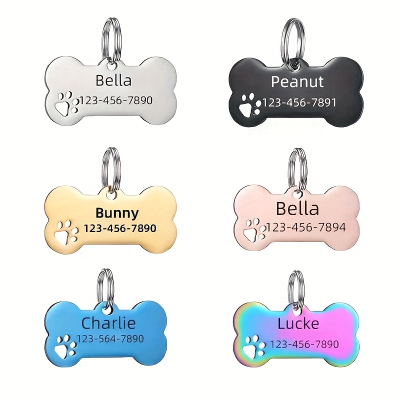 1  personalized dog tag stainless steel tag with engraved name and phone number durable pet anti loss id tag dog name tag
