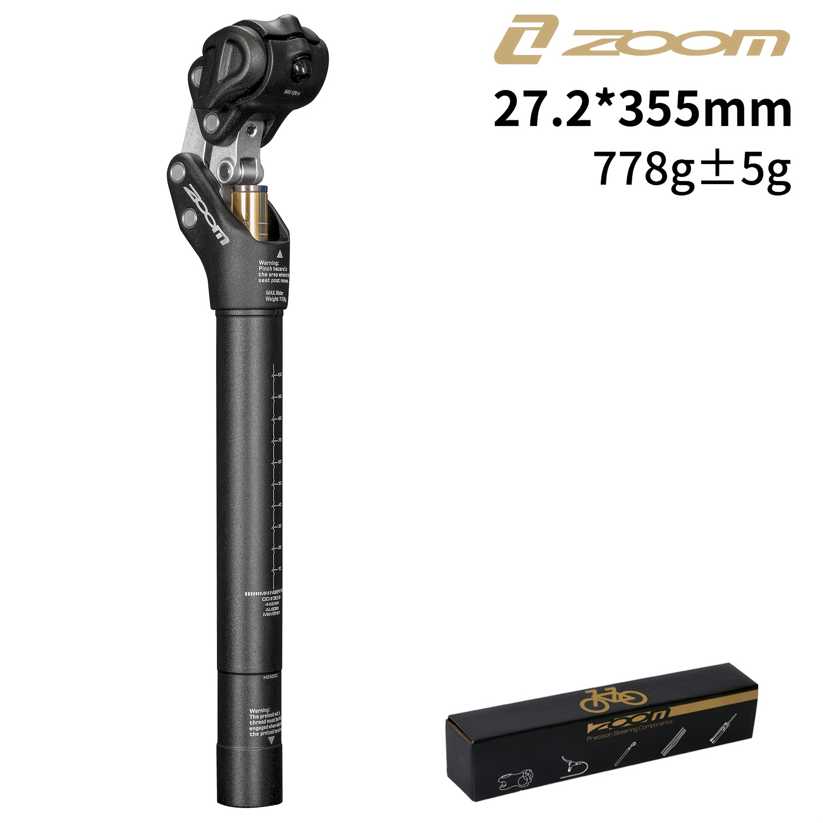 Zoom 442 Aluminum Alloy Suspension Seatpost 45mm Travel 4- Absorbing Design Adjustable 27.2/30.9/31.6mm Mtb Mountain Bike Seat Post Comfortable Bicycle Support