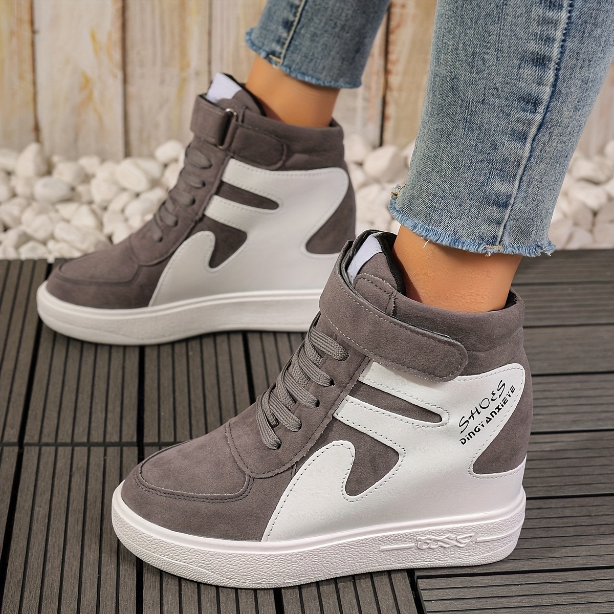 Grey Women's Wedge Heel Sneakers sold by 100 Spartans