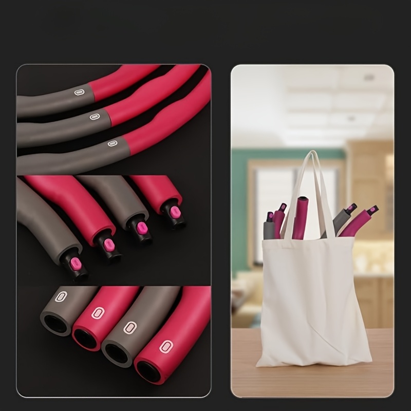 Detachable Fitness Hoop with Massage Nubs, Polypropylene Exercise Ring with Weight Adjustment, Striped Design for Enhanced Grip Stability