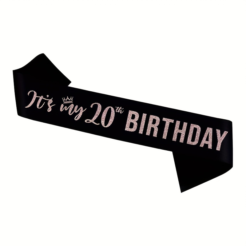Image of 1pc " My 20th Birthday" Sash, 20th Birthday Sash Decoration, Happy 20th Birthday Party Decor, Photo Prop, Birthday Gift