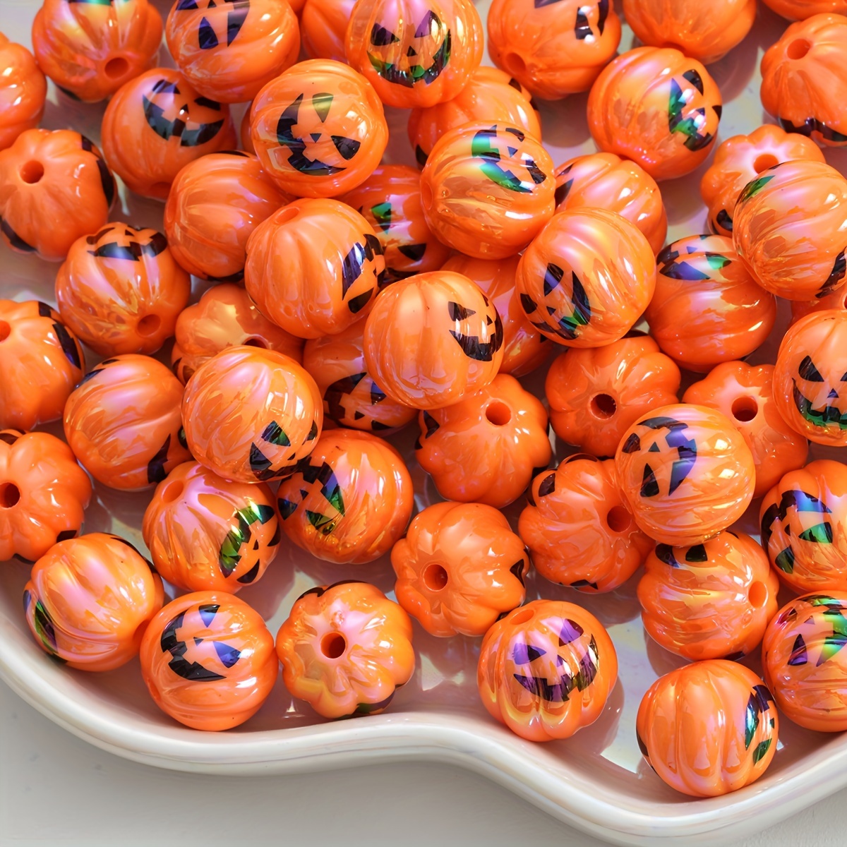 

10pcs Vibrant Orange Pumpkin Acrylic Beads, 15.7mm - Perfect For Diy Jewelry, Bracelets, Necklaces, Keychains & Crafts