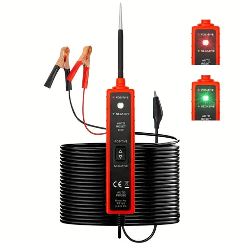 power circuit probe tester 6 24v test light short circuit automotive component electrical polarity identify continuity tester protection