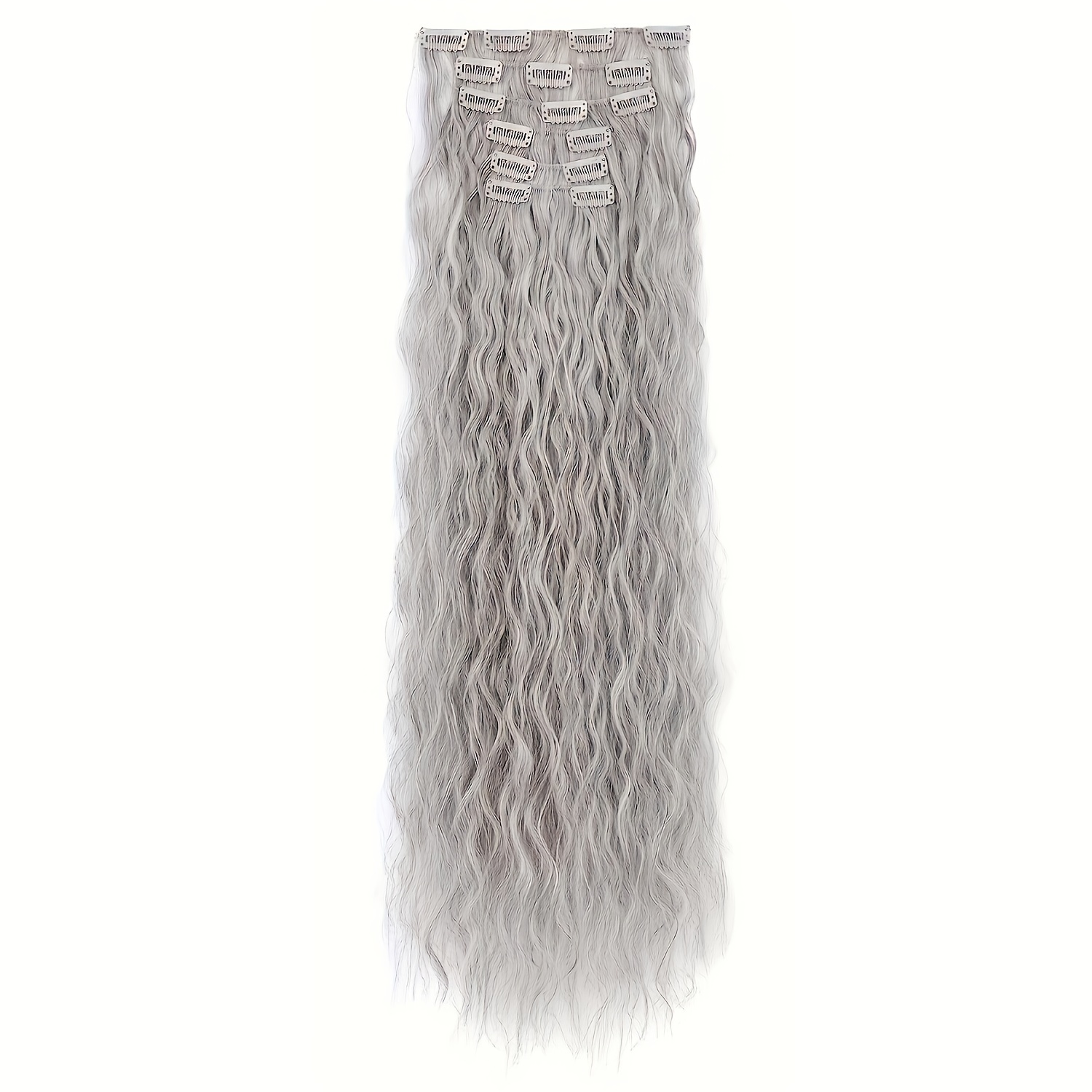 6pcs clip in curly wavy hair extensions 24 inch long mermaid  display picture 1