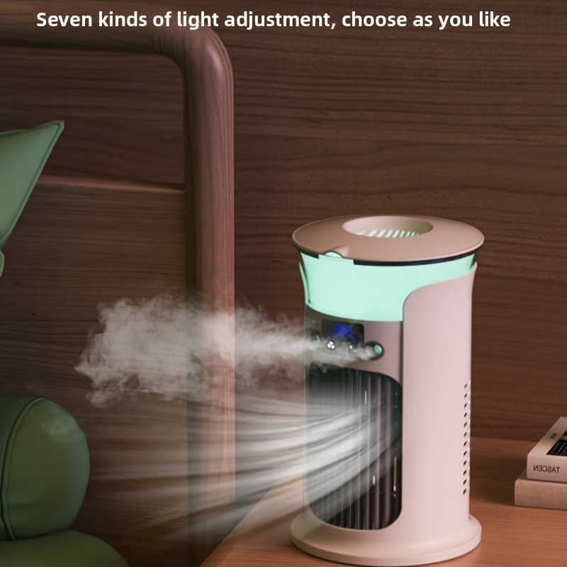 Climatiseur Portable Mini 3 En 1 - Refroidisseur D'Air, Humidificateur Et Purificateur - 6 Vitesses, USB - Pour Bureau Et Domicile