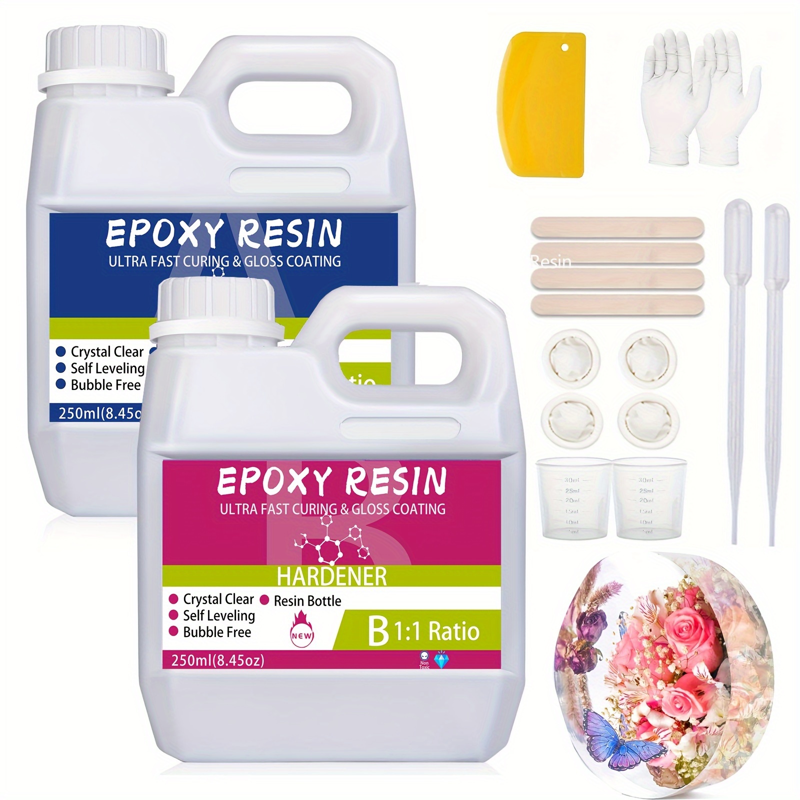 

1:1 Mix Epoxy Kit - , Uv & For Diy Crafts, Jewelry , Tables & Countertops