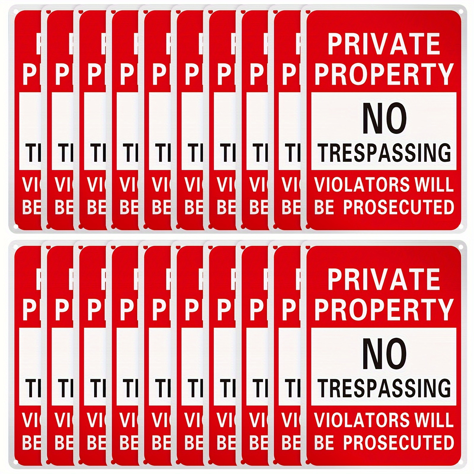 

20 Pcs No Trespassing Sign 7 X 10 Inch Metal Violators Prosecuted Signs Reflective Aluminum Signs Weatherproof Private Sign For Indoor Or Outdoor Use