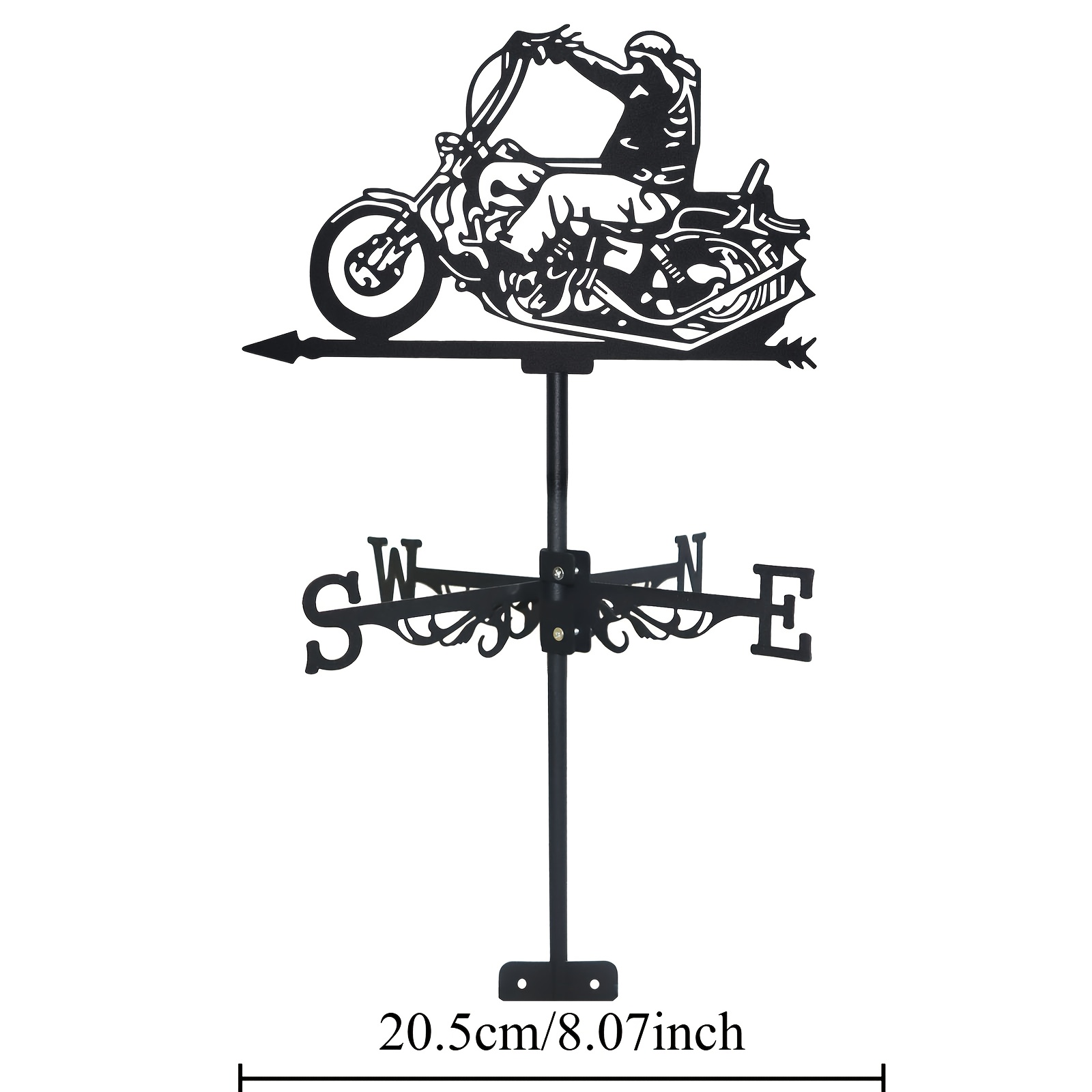 Image of A Metal Motorcycle Weather Vane For Garden And Home Decoration - Indicates Wind And Enhances Outdoor Aesthetics