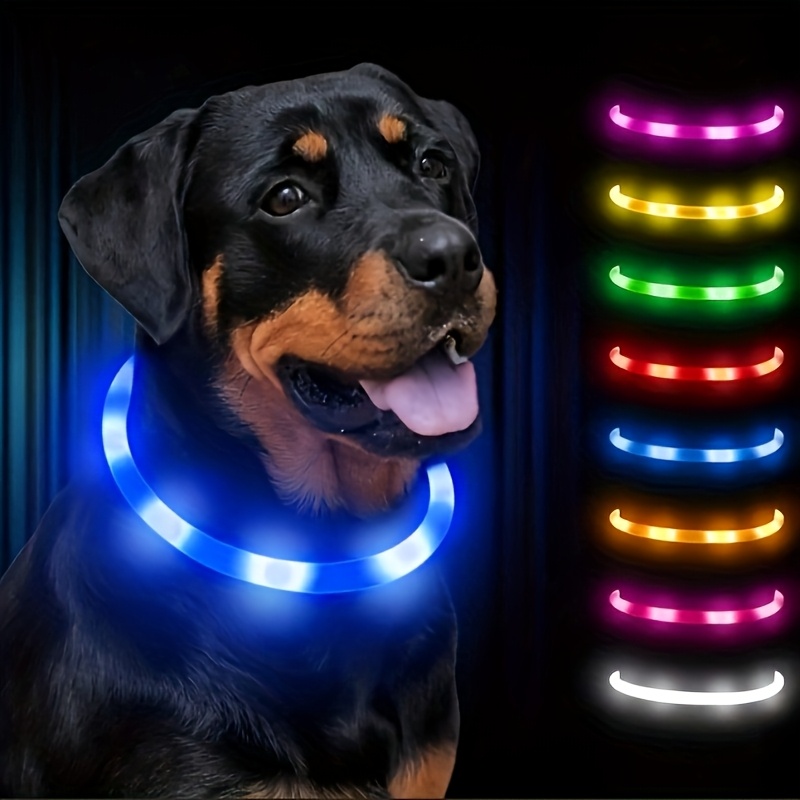 

Light-up Dog Collar Polyester Fiber Material, Rechargeable, Providing And Safety At Night, Suitable For Small, Medium, And Large Dogs, Assorted Varieties