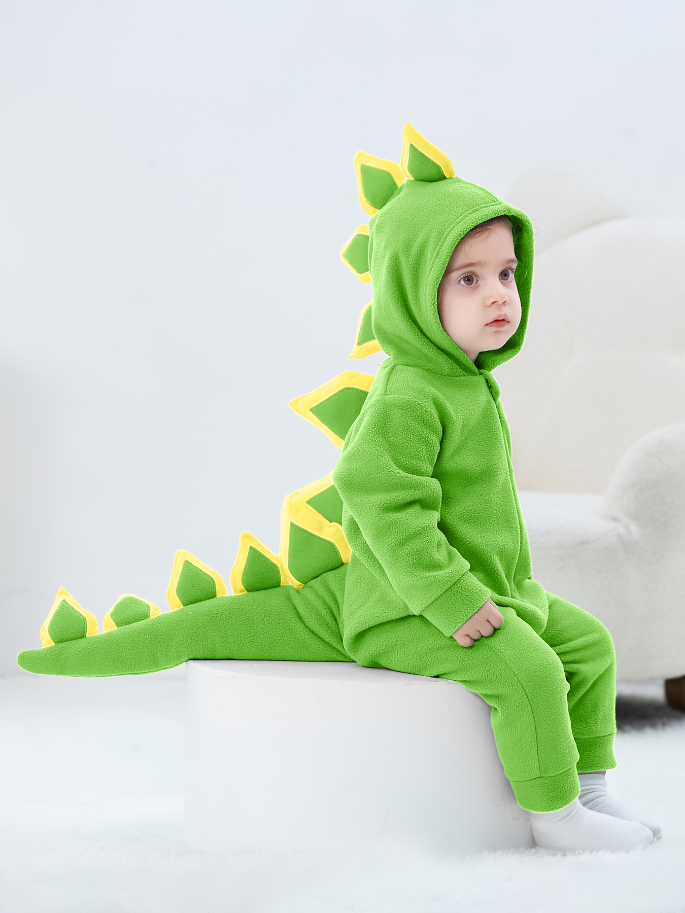 exclusive Infant Baby Spring/Autumn Dinosaur Hooded Romper with 3D Tail Design, Suitable for Daily Wear and Photo Shoots 9 exclusive Infant Baby Spring/Autumn Dinosaur Hooded Romper with 3D Tail Design, Suitable for Daily Wear and Photo Shoots - Image 9