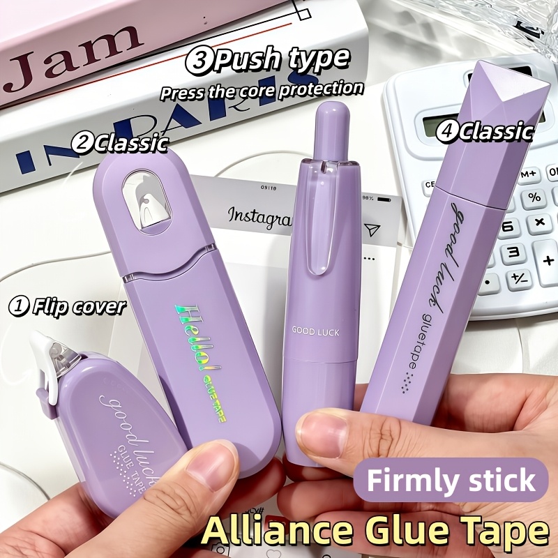 TEMU 4 pezzi Nastro biadesivo ad adesione - Disponibile in pi羅 colori, colori , per tagliare e incollare fogli sottili, confezioni regalo, creazione