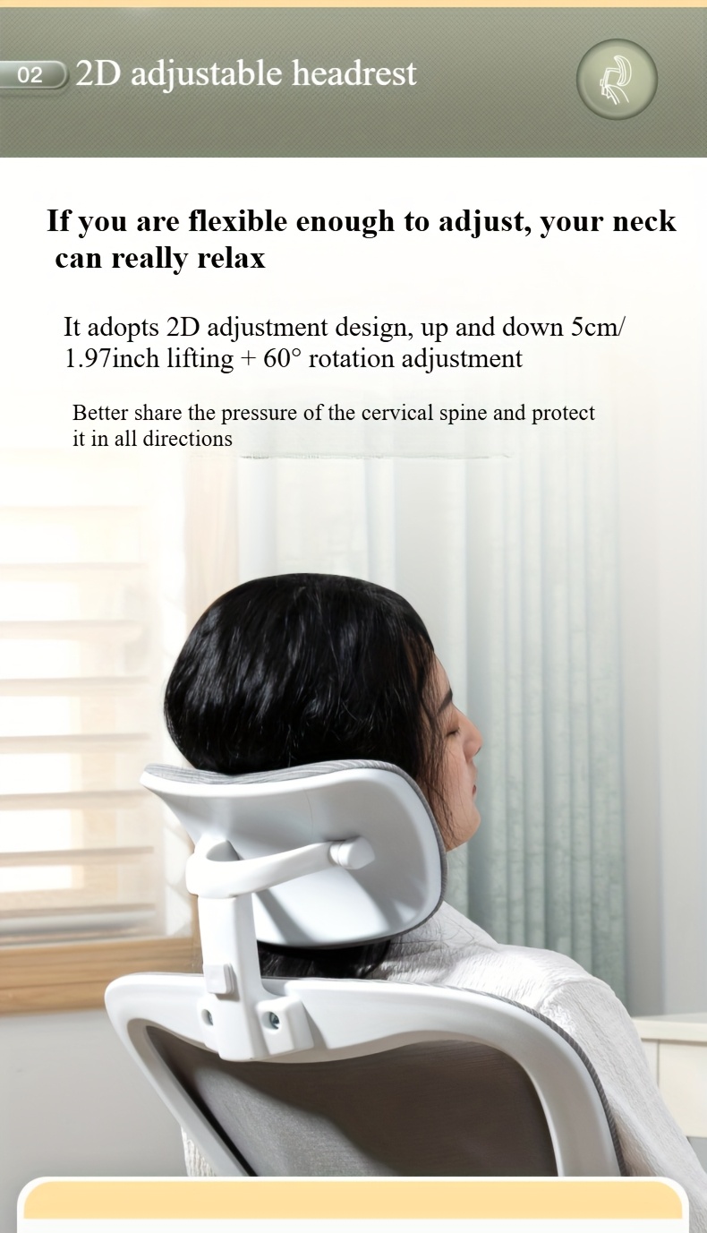 Ergonomic Study Chair with Adjustable Height - White & Black Modern Office Chair for Home, Dorm, or Sedentary Use, 5-Wheel Base for Stability, Comfortable Backrest & Armrests, Sponge Padding, Easy Assembly, Dorm Room Seating | Contemporary Aesthetics | Durable Construction details 2