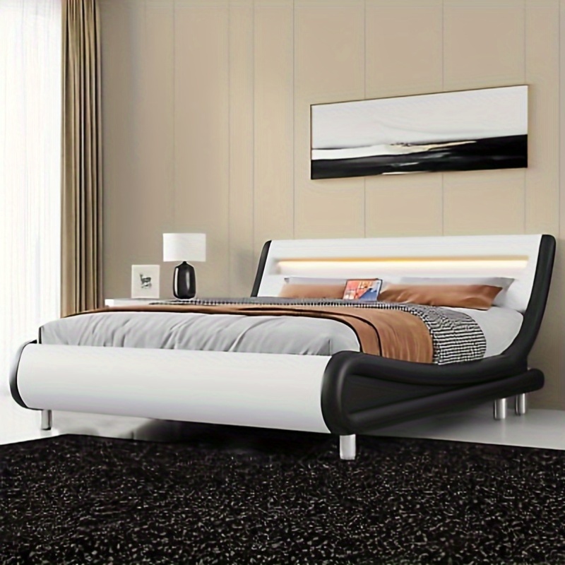 

Balconera Luxury Platform Bed With Premium Pu Leather And Adjustable Led Lighting