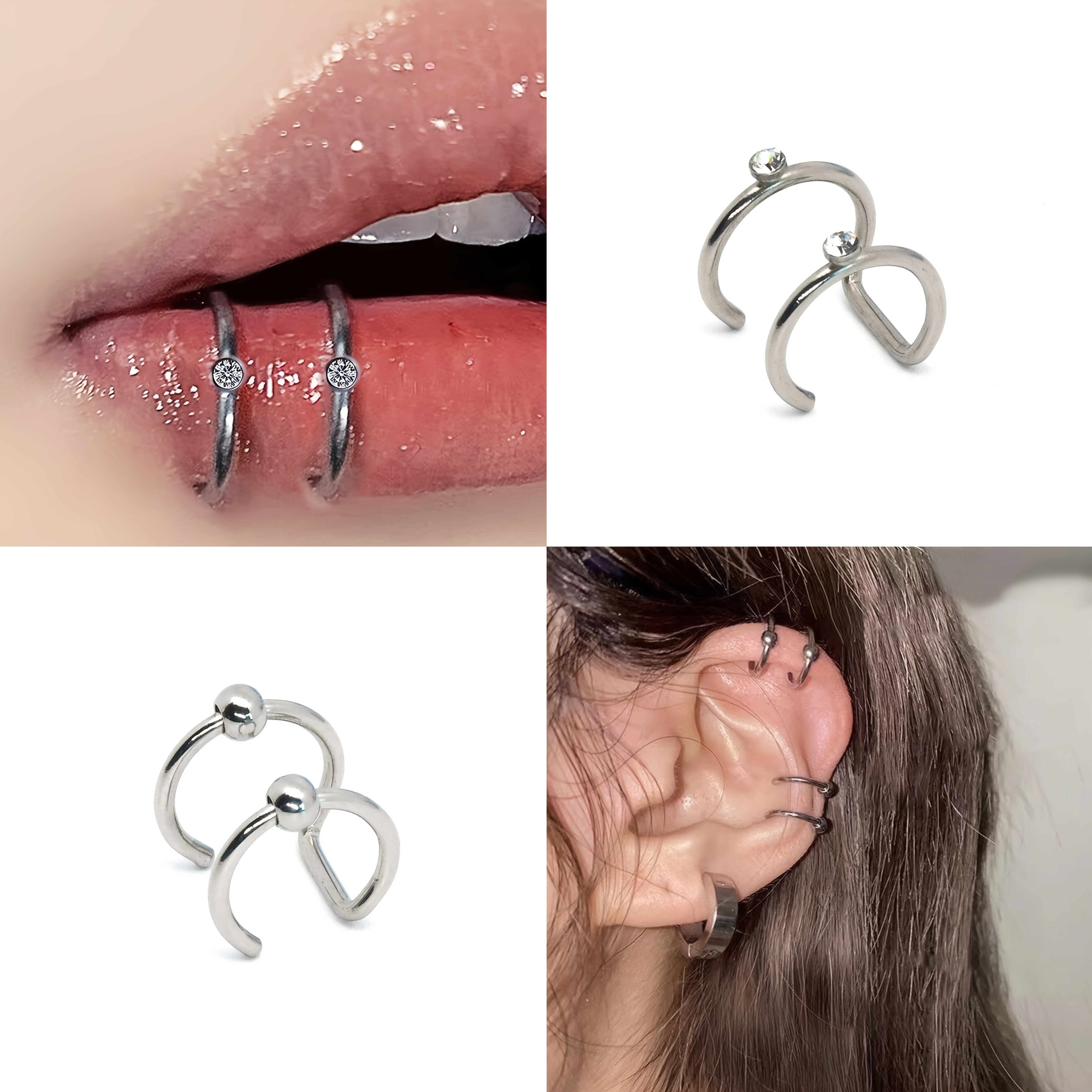 a c shaped no piercing lip ring featuring a minimalist