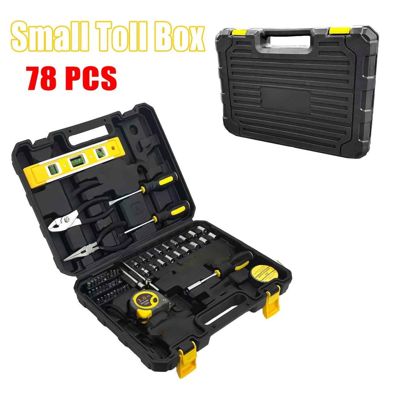 78pcs Household Tool Kit, Portable Hand Tool Set With Hard Case, For , Diy Projects & Car Repair, Durable & Easy To Carry