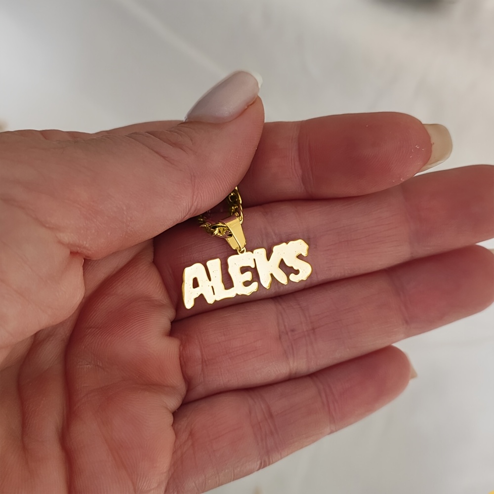 Elegant Simple Style Custom Cuban Chain Name Necklace