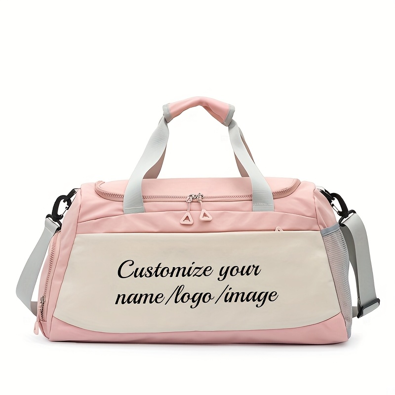 TEMU 1 pièce Sac de voyage personnalisable avec nom/logo/image, grande , compartiment à chaussures, bandoulière réglable et poignées. Sac polyvalent
