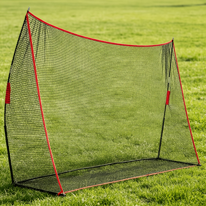 7 ft x 7 ft Baseball Softball Training Net with Arch Frame, Carry Bag, and Batting Area, Multiple Colors Available