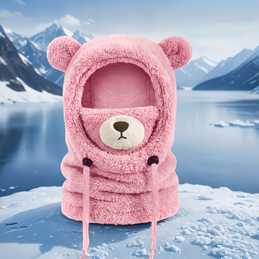 Image of 1pc Winter Warm Windproof Snow Hat With Neck Gaiter And Ear Flaps, 1pc Pullover Hat For And Children