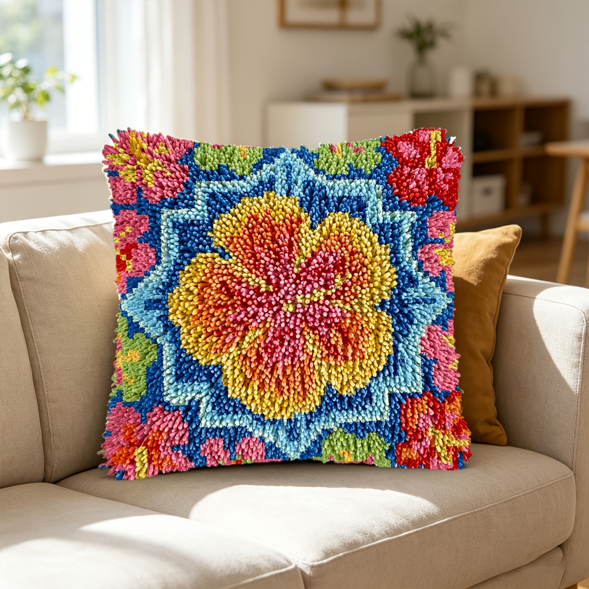 Hook Kit Retro Floral Pattern Craft Material Bag