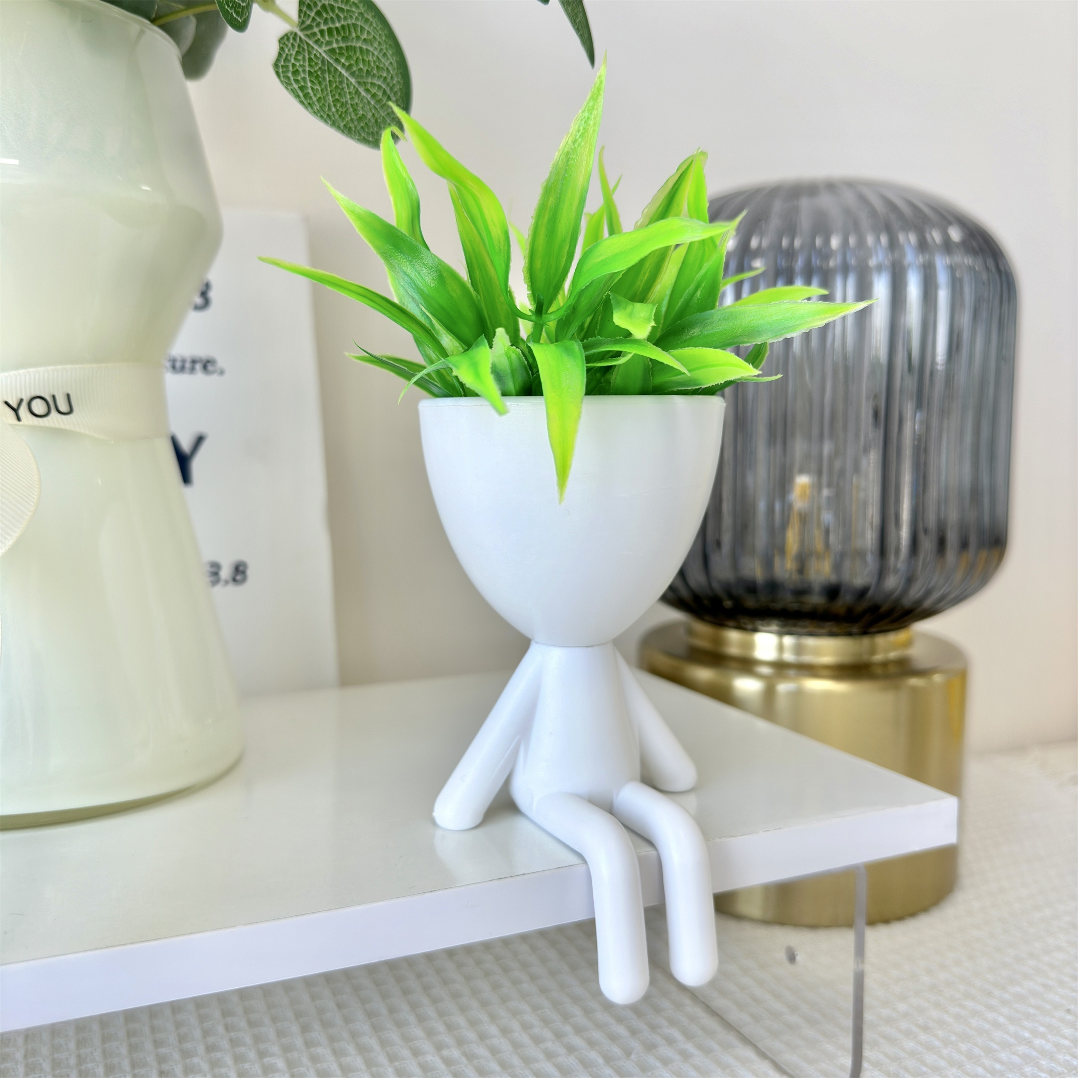 1pc Realistic Fake Succulent Plant With Pot - Low-maintenance Artificial Plants Suitable For Desk Decor, Abs Plastic Indoor Decorations, Compact Succulent Tree