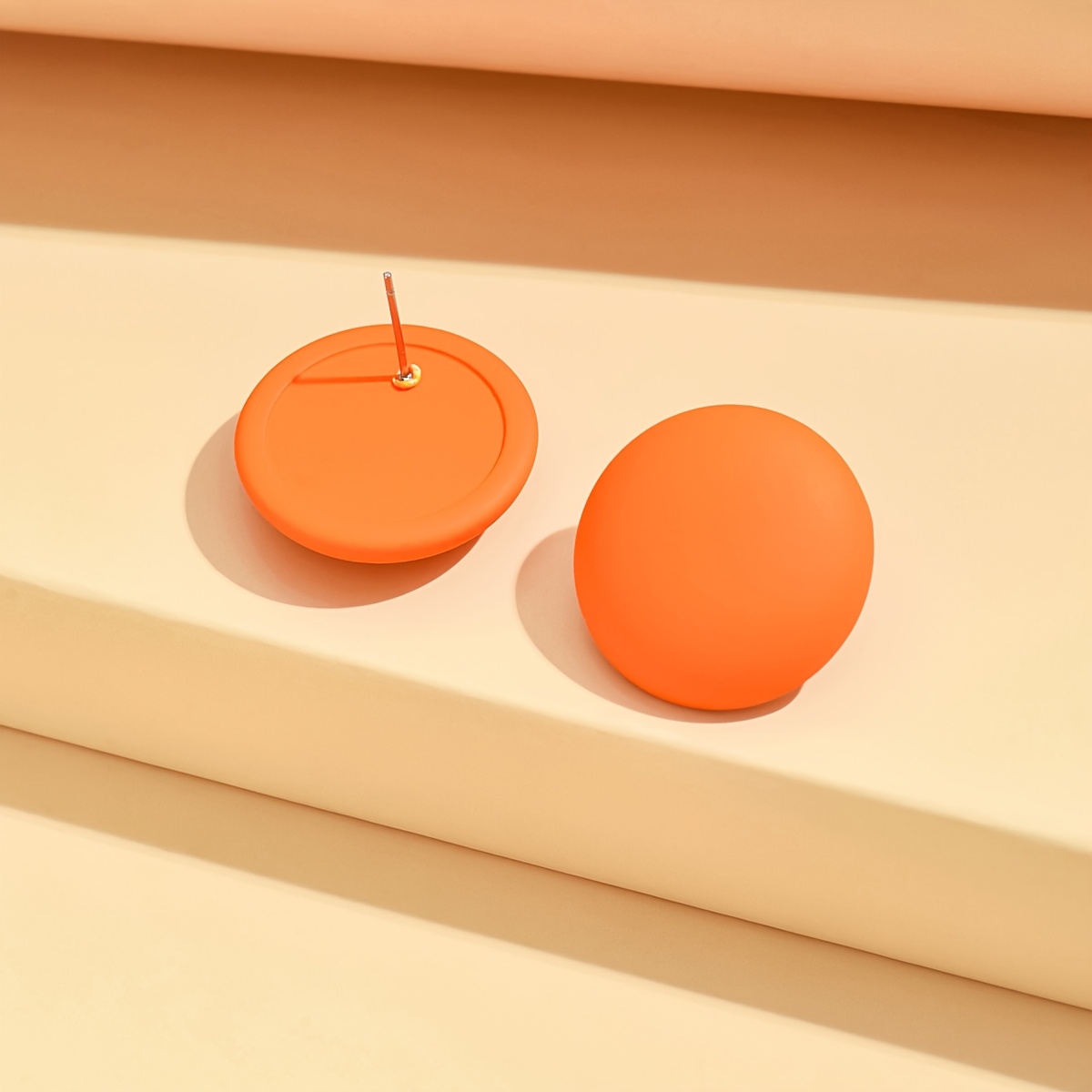Women's Green Acrylic Circle Stud Earrings, Everyday Accessory
